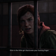 Ellie, behind bars and bruised, says "Ellie is the little girl that broke your fucking finger" in an image from the game The Last of Us.